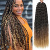 Picture of Ombre Passion Twist Hair 24 Inch 8 Packs Passion Twist Crochet Hair For Women Water Wave Braiding Hair Long Spring Twist Hair Synthetic Hair Extension (24 Inch (Pack of 8), 1B/30/27)