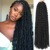 Picture of Passion Twist Hair 18 Inch 8 Packs Water Wave Crochet Hair Curly Braiding Hair Long Bohemian Spring Twist Hair For Butterfly Locs Crochet Braids Synthetic Hair Extension (18 Inch (Pack of 8), 1B#)
