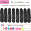 Picture of Short Passion Twist Hair 12 Inch 8 Packs Passion Twist Crochet Hair For Women Curly Water Wave Braiding Hair Spring Twist Hair Crochet Braids Synthetic Hair Extension (12 Inch (Pack of 8), 1B#)