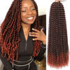 Picture of Passion Twist Hair 24 Inch 8 Packs Water Wave Crochet Hair Curly Braiding Hair For Butterfly Locs Long Bohe Crochet Braids (24 Inch (Pack of 8), T350)