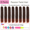 Picture of Passion Twist Hair 24 Inch 8 Packs Water Wave Crochet Hair Curly Braiding Hair For Butterfly Locs Long Bohe Crochet Braids (24 Inch (Pack of 8), T350)