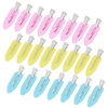 Picture of Wobe 24pcs No Bend Hair Clips Pin Curl Clips No Crease Hair Clip for Hairstyle Bangs Makeup Application Hairdressing Hairpins Styling Clips for Hair Salon Barber (Translucent Pink Blue Yellow)