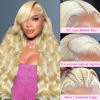 Picture of BOTNNS 28 Inch 613 13x6 Lace Front Wig Human Hair 200 Density Blonde Wig Human Hair 613 Body Wave Human Hair Wig Blonde HD Lace Front Wigs Human Hair Pre Plucked 613 Lace Frontal Wigs Human Hair