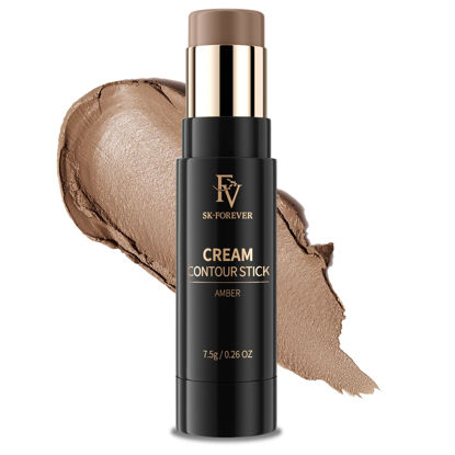 Picture of FV Cool Toned Contour Stick, Blendable & Smooth, Natural Finish Cream Contour Stick, Waterproof & Long Lasting Face Shaping Contour Stick Makeup for Beginners, Cruelty-free, 01 Amber