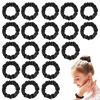 Picture of Satin Silk Scrunchies Hiar Ties for Women Girls Ponytail Holders 20 Pcs Mini Black Bulk Scrunchies Elastic Hair Bands for Thick Curly Hair Pony Tails Hair Ties