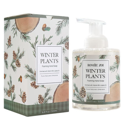 Picture of ROMIIE ZOI Christmas Foaming Hand Soap with Gift Box- Winter Plants, Infused with Winter Pine Scent - 500ml/ 16.8oz