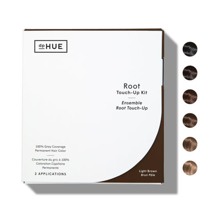 Picture of dpHUE Root Touch-Up Kit, Light Brown - Permanent Hair Color for Gray Coverage - Includes Two Applications - Paraben, SLS & SLES Sulfate Free - Leaping Bunny Certified
