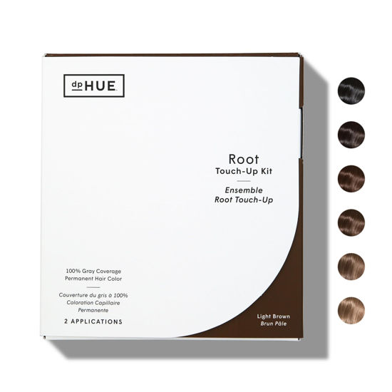 Picture of dpHUE Root Touch-Up Kit, Light Brown - Permanent Hair Color for Gray Coverage - Includes Two Applications - Paraben, SLS & SLES Sulfate Free - Leaping Bunny Certified