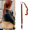 Picture of BARSDAR 26 Inch Long Braided Ponytail Extension with Hair Tie - Straight Sleek Wrap Around Copper Red Braided Ponytail Hair Extensions - Synthetic Pony Tails Hairpieces for Women - Copper Red