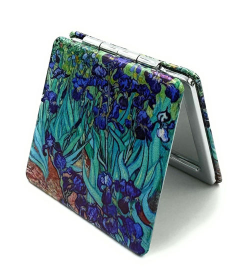 Picture of Aeisage Compact Mirror Square Irises Van Gogh Pocket Mirror for Women Small Travel Mirror Magnifying Floral Purse Mirror Compact Unique Gift for Womenn