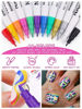 Picture of 12 Color 3D Nail Art Pens Set, Kalolary Nail Polish Pens Nail Point Graffiti Dotting Pen Drawing Painting Liner Brush for DIY Nail Art Beauty Adorn Manicure Tools(A)