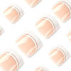 Picture of French Tips Press on Toenails Pink Fake Toe Nails Square False Toenails Glossy Full Cover Acrylic Toenails with Design Toe Press on Nails Toe Nail Press ons for Women Manicure 24Pcs