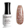 Picture of RARJSM Pink Glitter Gel Nail Polish Metallic Pink Diamond Gel Polish Sparkly Chunky Iridescent Rainbow Platinum Pigments Nail Gel Polish Soak off Led UV Curing Required for Nail Art Salon Manicure