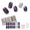 Picture of NAILOG Semi Cured Gel Nail Strips (20 Extra Long Polish Stickers/Wraps) │ Glossy & Long Lasting Soft Gel Finishing (Stormy Night)