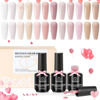 Picture of Beetles Builder Gel Nail Polish 12 Color Rubber Base Gel Polish 3 in 1 Nude Porcelain Doll Pink Base Nail Polish Strengthener Soak Off U V Nail Art DIY Valentine's Day Gift for Women