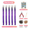Picture of Hair Tinsel Kit with Tools and Instruction Easy to Use 1000 Strands 47 Inches Glitter Tinsel Hair Extensions for Women and Girls, Sparkling Shinny Fairy Hair Accessories for Christmas New Year Halloween Cosplay Party (Purple)