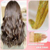 Picture of Hair Tinsel Kit with Tools and Instruction Easy to Use 1000 Strands 47 Inches Glitter Tinsel Hair Extensions for Women and Girls, Sparkling Shinny Fairy Hair Accessories for Christmas New Year Halloween Cosplay Party (Gold)