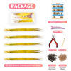 Picture of Hair Tinsel Kit with Tools and Instruction Easy to Use 1000 Strands 47 Inches Glitter Tinsel Hair Extensions for Women and Girls, Sparkling Shinny Fairy Hair Accessories for Christmas New Year Halloween Cosplay Party (Gold)