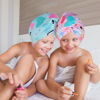 Picture of FIOBEE Microfiber Hair Towel Wrap for Kid Rapid Drying Towel Absorbent Hair Turbans for Wet Hair with Button Women Girls Long Curly Hair Pack of 2, Love