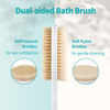 Picture of Back Scrubber Body Shower Brush: Anti Slip Long Handle Bath Brush with Stiff and Soft Bristles - Showering Exfoliator for Women, Men, Elderly (Mint Green)