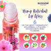 Picture of Blossom Scented Heavenly Hemp Therapeutic Roll on Lip Gloss, Infused with Real Flowers, Made in USA, 0.20 fl. oz./5.9ml, Mango Hemp