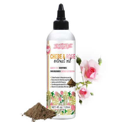 Picture of Chebe & Rose Hair Oil for Hair Growth, Chebe & Rose Extract Oil Moisturizer for Scalp, African Chebe Powder for Hair Growth Stronger Thicker, Natural Chebe Hair Growth Oil for All Hair Types 4fl oz