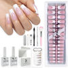 Picture of SXC Cosmetics French Tip Press On Nails Pink Series, Medium Square X-Pro Tips Starter Kit
