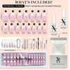 Picture of SXC Cosmetics French Tip Press On Nails Pink Series, Medium Square X-Pro Tips Starter Kit