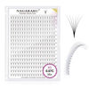 Picture of NAGARAKU Premade Fans Eyelash Extensions 320 Fans 6D Volume 0.07mm C Curl 9-14mm Mix Tray Sharp Narrow Stem Clusters Thin Pointy Base Russian Pre Fanned Volume Premade Lash Fluffy Matte Black