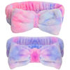 Picture of YGQQOY Spa Headband for Washing Face, Girls Makeup Bow Tie Headband, Microfiber Women Headbands, Elastic Headband to Skincare Cosmetics Shower.2pcs