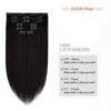 Picture of Aison Natural Black Clip in Hair Extensions Real Human Hair 70G 100% Remy Human Hair 22 In Clip in Extensions Soft Silky Straight 7pcs 16clips