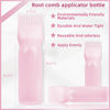 Picture of BLAAROOM Root Comb Applicator Bottle 6 Ounce, 2 Pack Hair Oil Applicator Bottle, Hair Dye Bottle Applicator Tools with Hair Oil Dispenser Root Comb Brush for Hair Oiling Applicator - Pink