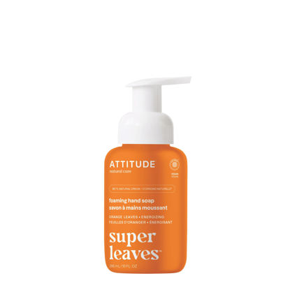 Picture of ATTITUDE Foaming Hand Soap, EWG Verified, Plant and Mineral-Based Ingredients, Vegan and Cruelty-free Personal Care Products, Orange Leaves, 10 Fl Oz