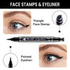 Picture of evpct 7Pcs Colored liquid Eye Liners Face Stamp Cosplay Gothic Makeup Set Kit for Beginners, Black Brown Purple Blue Red Pink Green Star Flowers Heart Moon Triangle Lightning Butterfly Stamps Eyeliner