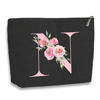 Picture of kdxpbpz A-Z Personalized Cosmetic Bag Monogrammed Makeup Bags Bridesmaid Gifts Custom Toiletry Pouch Gifts for Women Mom Best Friend Sister Bride Bridesmaid (N)
