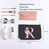 Picture of kdxpbpz A-Z Personalized Cosmetic Bag Monogrammed Makeup Bags Bridesmaid Gifts Custom Toiletry Pouch Gifts for Women Mom Best Friend Sister Bride Bridesmaid (R)
