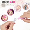 Picture of MORGLES Full Cover Coffin Nail Tips Set, 500 Pcs Clear Press On Nails, with Glue, Clipper, Files, Cuticle Pusher and Fork for Salons and Home DIY with Box