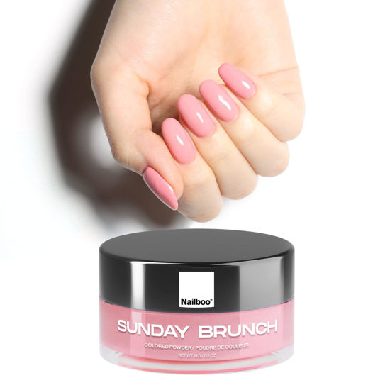 Picture of Nailboo PREMIUM Nail Dip Powder, Long-Lasting Dip Nails, Use With Nailboo Essential Liquids, Sunday Brunch Warm Pink Nail Dip Powder, 0.5 oz (1 Pack)