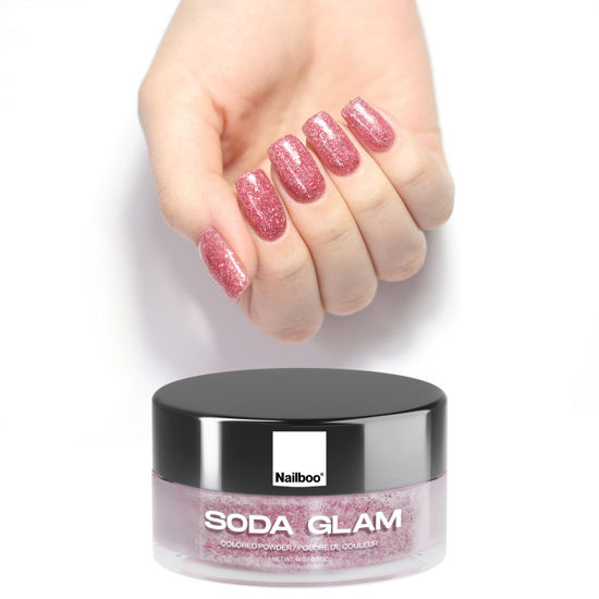 Picture of Nailboo PREMIUM Nail Dip Powder, Long-Lasting Dip Nails, Use With Nailboo Essential Liquids, Soda Glam Pink Glitter Nail Dip Powder, 0.5 oz (1 Pack)