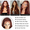 Picture of KeaBalo Reddish Brown Lace Front Wigs Human Hair Pre Plucked With Baby Hair 13x4 Body Wave Colored Wigs for Women 180% Density HD Lace Frontal Wigs Human Hair 20 Inch