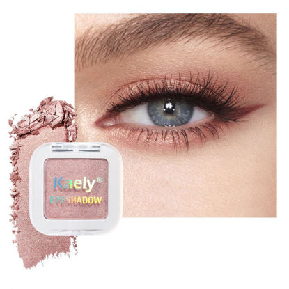 Picture of Kaely Pressed Single Eyeshadow Makeup, Champagne Shimmer Highly Pigmented Monochrome Eye Shadow Palette, Waterproof Neutral Powde Mini Eyeshadow, sombras para ojos, Lightweight Blendable, 03