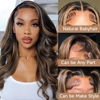 Picture of KeaBalo Ombre Lace Front Wig Human Hair 1B/30 Highlight Body Wave Lace Front Wigs Human Hair Pre Plucked 13x4 Hd Lace Frontal Colored Glueless Wigs Human Hair 180% Density 22Inch
