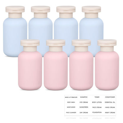 Picture of UMETASS Travel Shampoo Bottle, Empty Plastic Squeeze Bottles 3.4oz with Flip Cap, Lotion Container for Toiletries