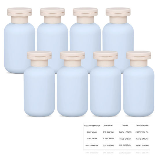 Picture of UMETASS Travel Shampoo Bottle, Empty Plastic Squeeze Bottles 3.4oz with Flip Cap, Lotion Container for Toiletries