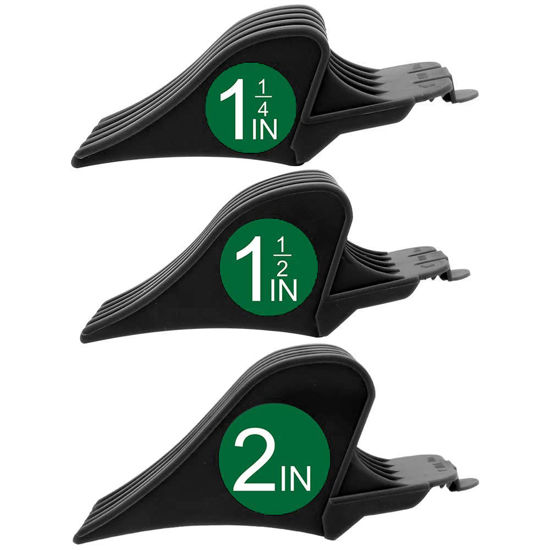 Picture of Professional Hair Clipper Combs Guides, Hair Clipper Guards 1 & 1/4" 1 & 1/2" 2", Mega NO.16 NO.12 NO.10 fits for Most Wahl Clippers (NO.10+NO.12+NO.16, Black)