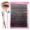Picture of FADLASH DIY Lash Extension Kit Individual Lashes Cluster D Curl Eyelash Extension Kit with Lash Bond and Seal and Lash Applicator Tool for Self Application at Home (50D-0.07D-12-18MIX KIT)