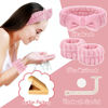 Picture of CERETIA Face Wash Headband and Wristband Set, Wrist Towels for Washing Face with Holder Microfiber Wristbands for Washing Face Absorbent Spa Wristbands Wrist Scrunchies Face Washing Wristbands