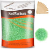 Picture of Yovanpur Hard Wax Beads for Brazilian Waxing, At Home Pearl Wax for Bikini, Face, Eyebrow, Legs - 300g (10 Oz) with 10 Wax Spatulas (Light Green-Aloe)