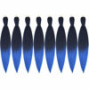 Picture of 8 Packs Pre-Stretched Braiding Hair 20" Braids Professional Synthetic Hair for Crochet Twist (20" 8 Packs, T1B/Blue)