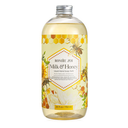 Picture of ROMIIE ZOI Liquid Hand Soap Refill, Honey & Milk, Gentle & Moisturizing Formula, 750 ML/ 26 FL OZ